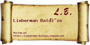 Lieberman Balázs névjegykártya